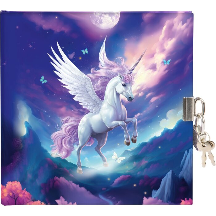 Agenda Goldbuch con cerradura Diana Unicorn 16,5x16,5 cm 96 páginas blancas