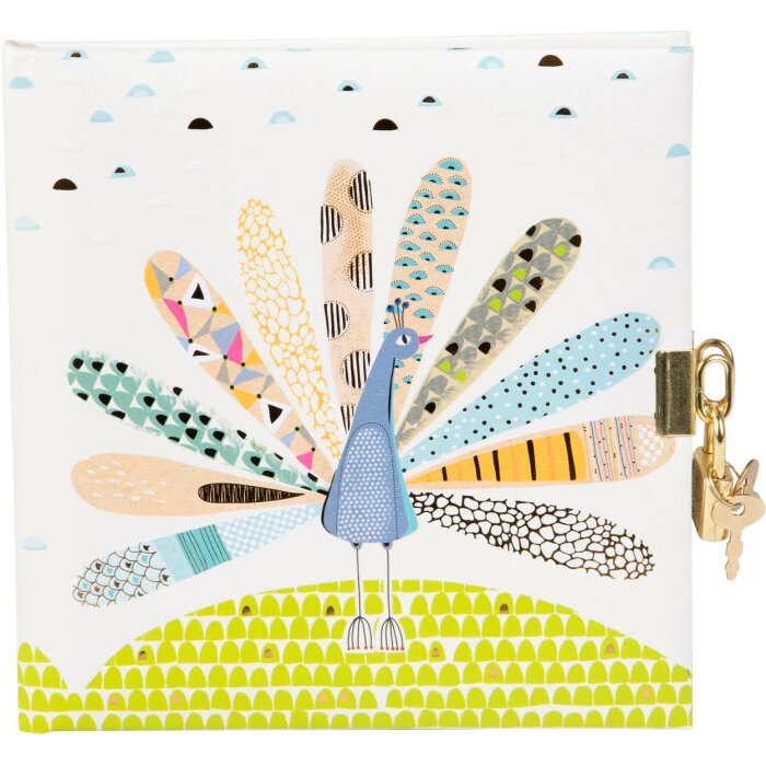 Goldbuch diario con cerradura Pavo 16,5x16,5 cm 96 páginas blancas