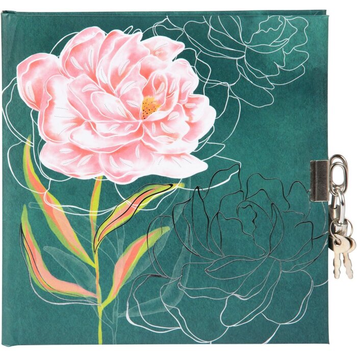 Agenda Goldbuch con cerradura Peonía 16,5x16,5 cm 96 páginas blancas