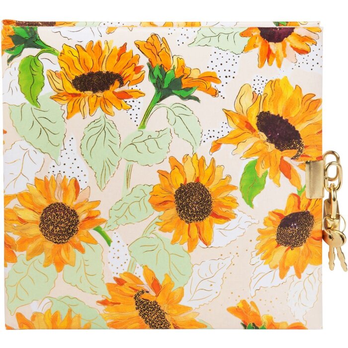 Goldbuch Agenda con cerradura Girasol blanco 16,5x16,5 cm 96 páginas blancas