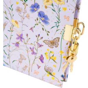 Agenda Goldbuch con candado Pradera de verano lila 16,5x16,5 cm