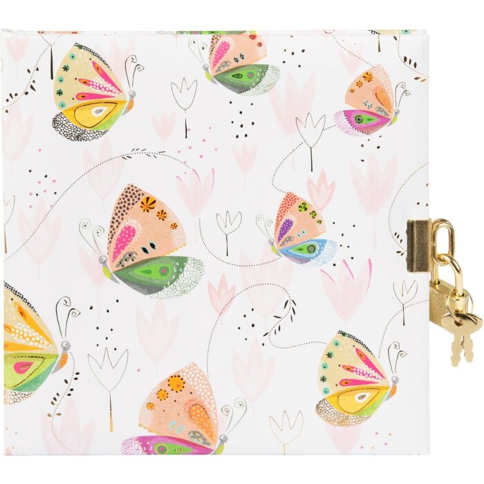 Agenda Goldbuch con cerradura Mariposa 16,5x16,5 cm 96 páginas blancas