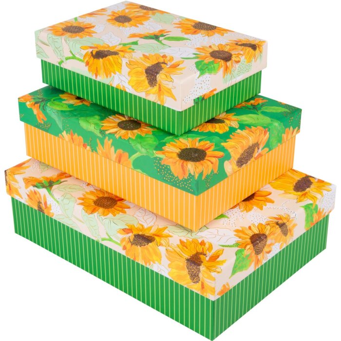 Goldbuch set de cajas de cartón Girasol 3 cajas de cartón