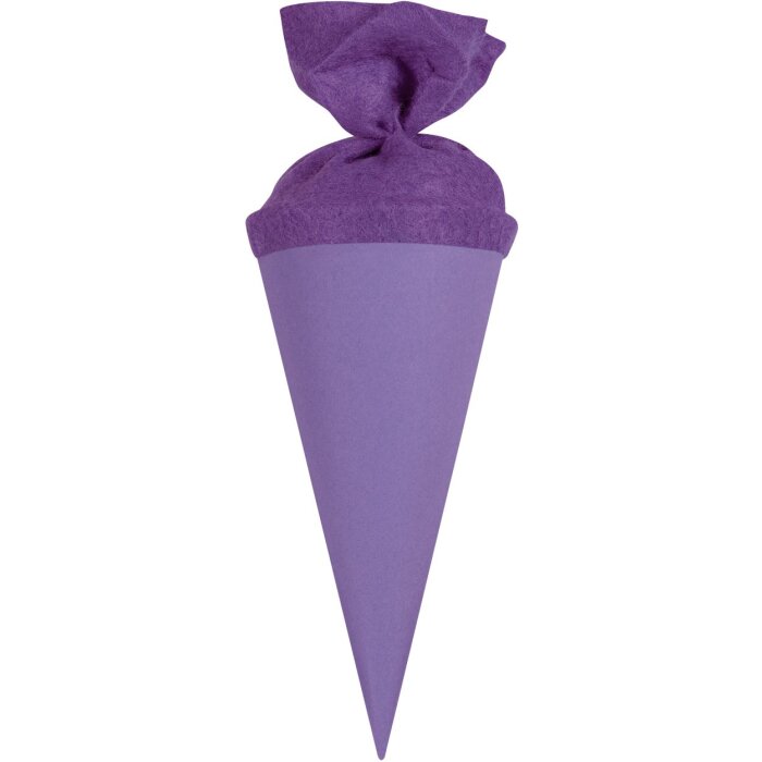 Bolsa escolar artesanal Goldbuch 15 cm de cartón color lila con cierre de fieltro 7 cm Ø