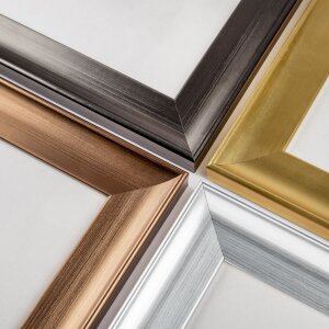 Marco de diseño Walther Venecia 40x50 cm aspecto madera dorada MDF brillante