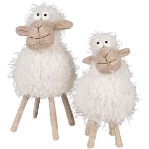 Clayre & Eef 65273 Decoración Oveja 12x12x25 cm Blanco