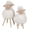 Clayre & Eef 65273 Decoración Oveja 12x12x25 cm Blanco