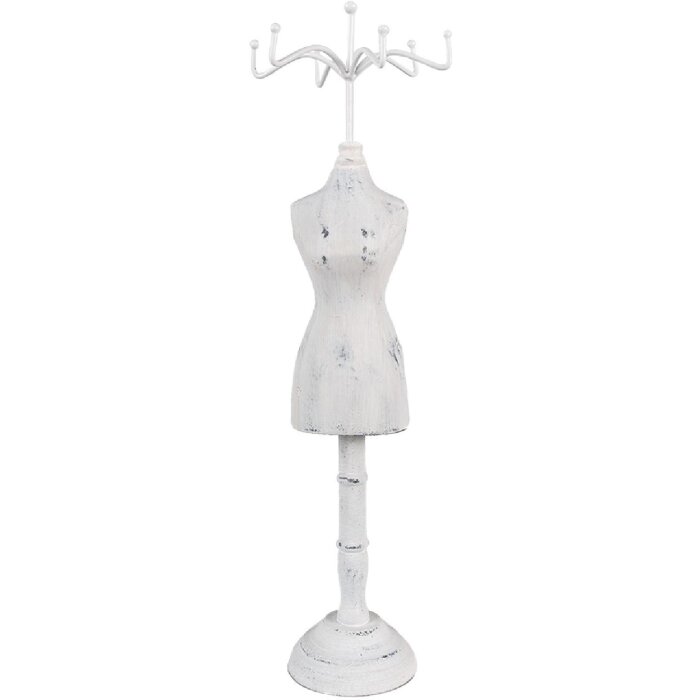Clayre & Eef 65309 Joyero 12x12x39 cm Blanco