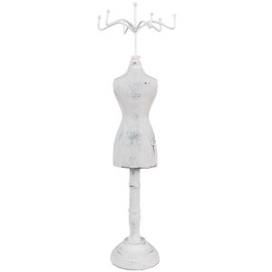 Clayre & Eef 65309 Joyero 12x12x39 cm Blanco