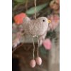 Clayre & Eef 65345 Colgante Decoración Pájaro 10x3x14 cm Rosa