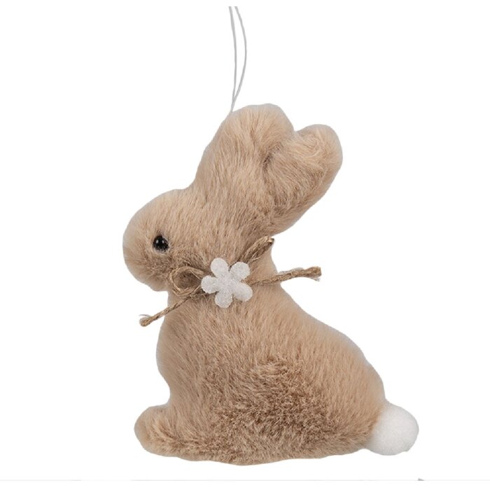 Clayre & Eef 65350 Colgante decorativo conejo 7x3x10 cm Marrón