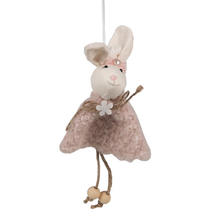 Clayre & Eef 65352 Colgante decorativo conejo 8x3x16 cm Rosa