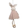 Clayre & Eef 65352 Colgante decorativo conejo 8x3x16 cm Rosa
