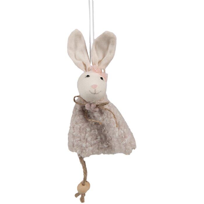 Clayre & Eef 65353 Colgante decorativo conejo 8x3x16 cm Beige