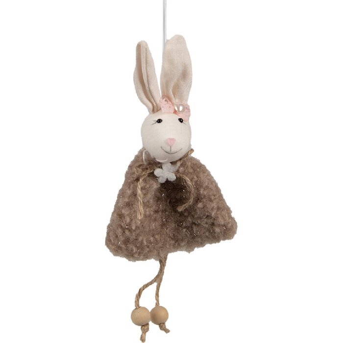 Clayre & Eef 65354 Colgante decorativo conejo 8x3x16 cm Marrón