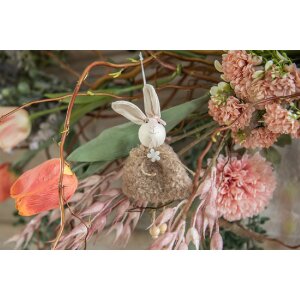 Clayre & Eef 65354 Colgante decorativo conejo 8x3x16 cm Marrón