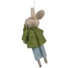 Clayre & Eef 65361 Colgante decorativo conejo 5x2x11 cm Verde