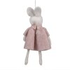Clayre & Eef 65362 Colgante decorativo conejo 6x3x13 cm Rosa