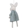 Clayre & Eef 65363 Decoración Colgante Conejo 6x3x13 cm Azul