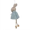 Clayre & Eef 65364 Decoración Colgante Conejo 6x3x13 cm Azul