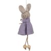 Clayre & Eef 65366 Colgante decorativo conejo 6x3x13 cm Violeta