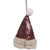 Clayre & Eef 65367 Colgante decorativo Gorro de Navidad 8x1x13 cm Rosa