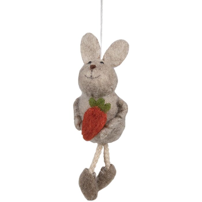 Clayre & Eef 65370 Colgante decorativo conejo 4x3x13 cm Beige