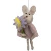Clayre & Eef 65371 Colgante decorativo conejo 5x3x11 cm Beige Rosa