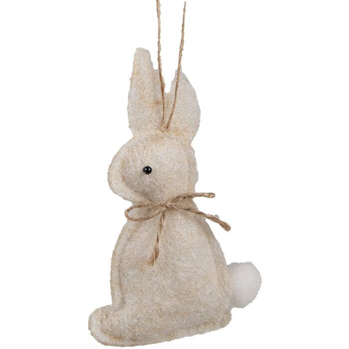 Clayre & Eef 65372 Colgante decorativo conejo 6x1x10 cm Beige