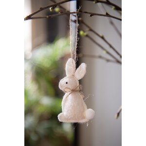 Clayre & Eef 65372 Colgante decorativo conejo 6x1x10 cm Beige