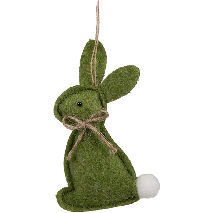 Clayre & Eef 65375 Colgante Conejo Verde 6x1x10 cm