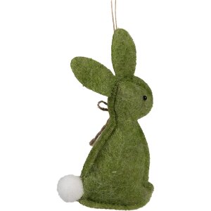 Clayre & Eef 65375 Colgante Conejo Verde 6x1x10 cm