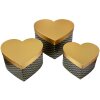 Clayre & Eef 65459 Cajas de Almacenaje Corazón 3 Piezas Oro 27x24x15 cm