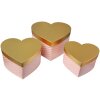Clayre & Eef 65460 Cajas de Almacenaje Corazón 3 Piezas Rosa 27x24x15 cm