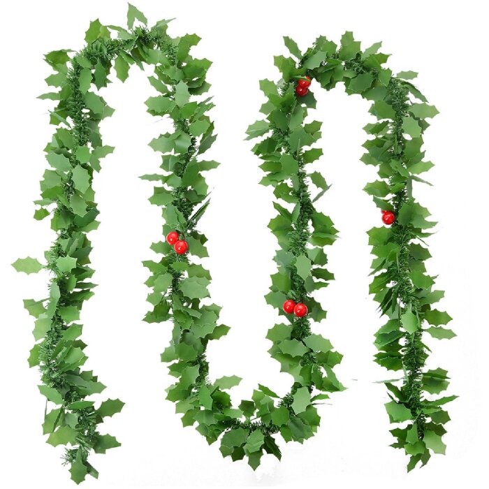 Clayre & Eef 65521 Guirnalda navideña decorativa 200 cm verde