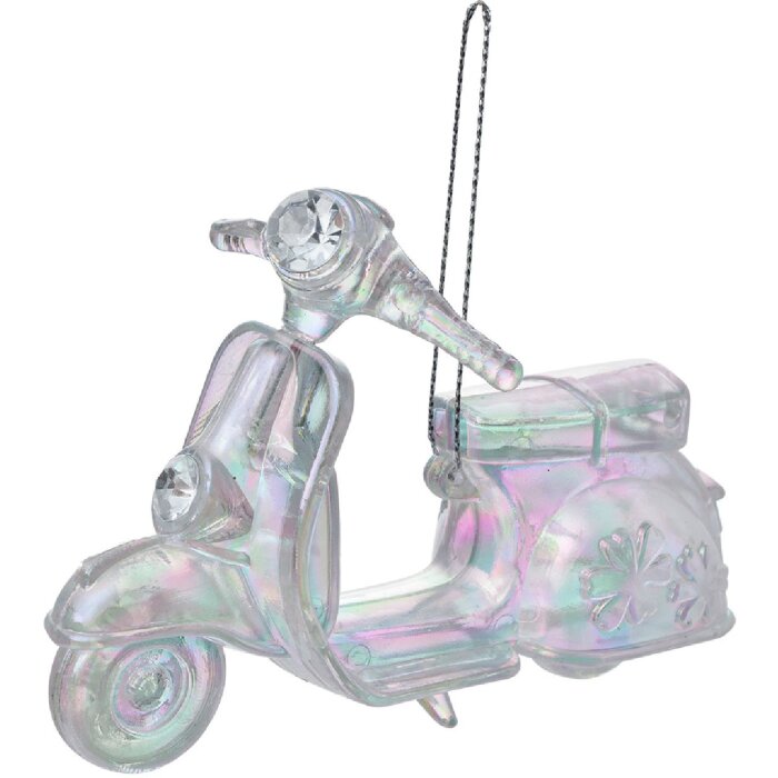Clayre & Eef 65605 Colgante decorativo Scooter a motor 12x4x8 cm Color plata