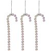 Clayre & Eef 65610 Colgante Bastón de Caramelo Plata 4x1x14 cm Set3 Casa de Campo