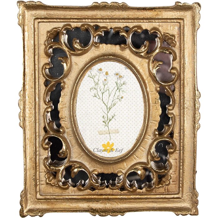 Clayre & Eef 2F1049 Marco de fotos 16x3x20 cm / 7x9 cm Color oro