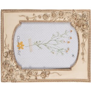 Clayre & Eef 2F1058 Marco de fotos 18x3x23 cm / 13x18 cm Beige Dorado