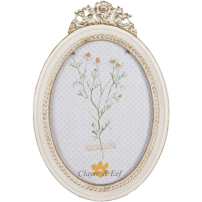 Clayre & Eef 2F1061 Marco de fotos 16x2x23 cm / 13x18 cm Color oro blanco