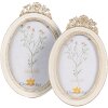 Clayre & Eef 2F1061 Marco de fotos 16x2x23 cm / 13x18 cm Color oro blanco