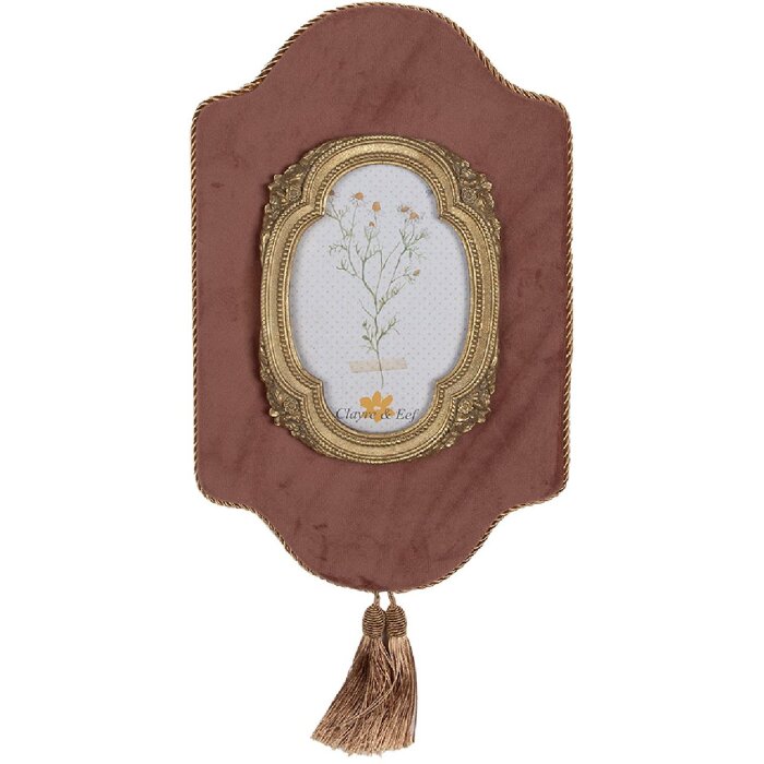 Clayre & Eef 2F1084 Marco de fotos 21x2x32 cm / 10x15 cm Color oro rosa