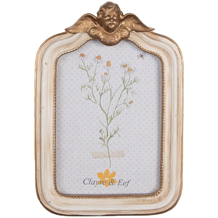 Marco de fotos Clayre & Eef 2F1091 14x3x20 cm 10x15 cm Beige Dorado