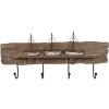 Clayre & Eef 5H0684 Perchero de pared marrón 63x8x27 cm madera hierro estilo country