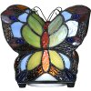 LumiLamp 5LL-6340 Lámpara de mesa Tiffany mariposa 15x8x13 cm (LED) Azul