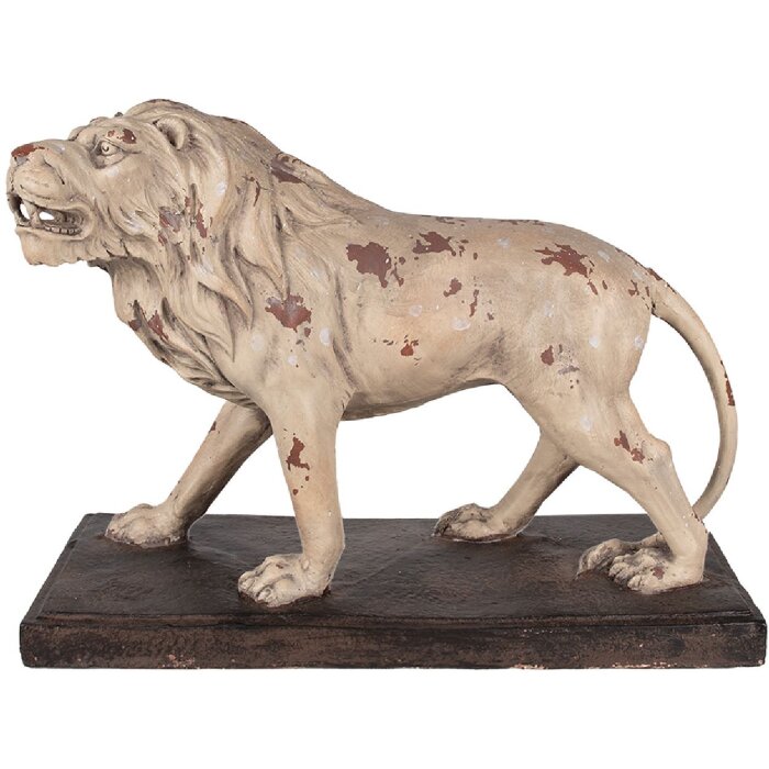 Clayre & Eef 5MG0029 Decoración León 55x23x40 cm Beige Marrón