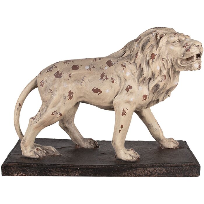 Clayre & Eef 5MG0030 Decoración León 55x23x40 cm Beige Marrón