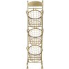 Clayre & Eef 5Y0643GO Estantería de hierro con cestas 30x25x98 cm Color dorado