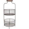 Clayre & Eef 5Y1191 Estante de hierro con cestas Ø 25x59 cm Marrón