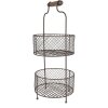 Clayre & Eef 5Y1191 Estante de hierro con cestas Ø 25x59 cm Marrón